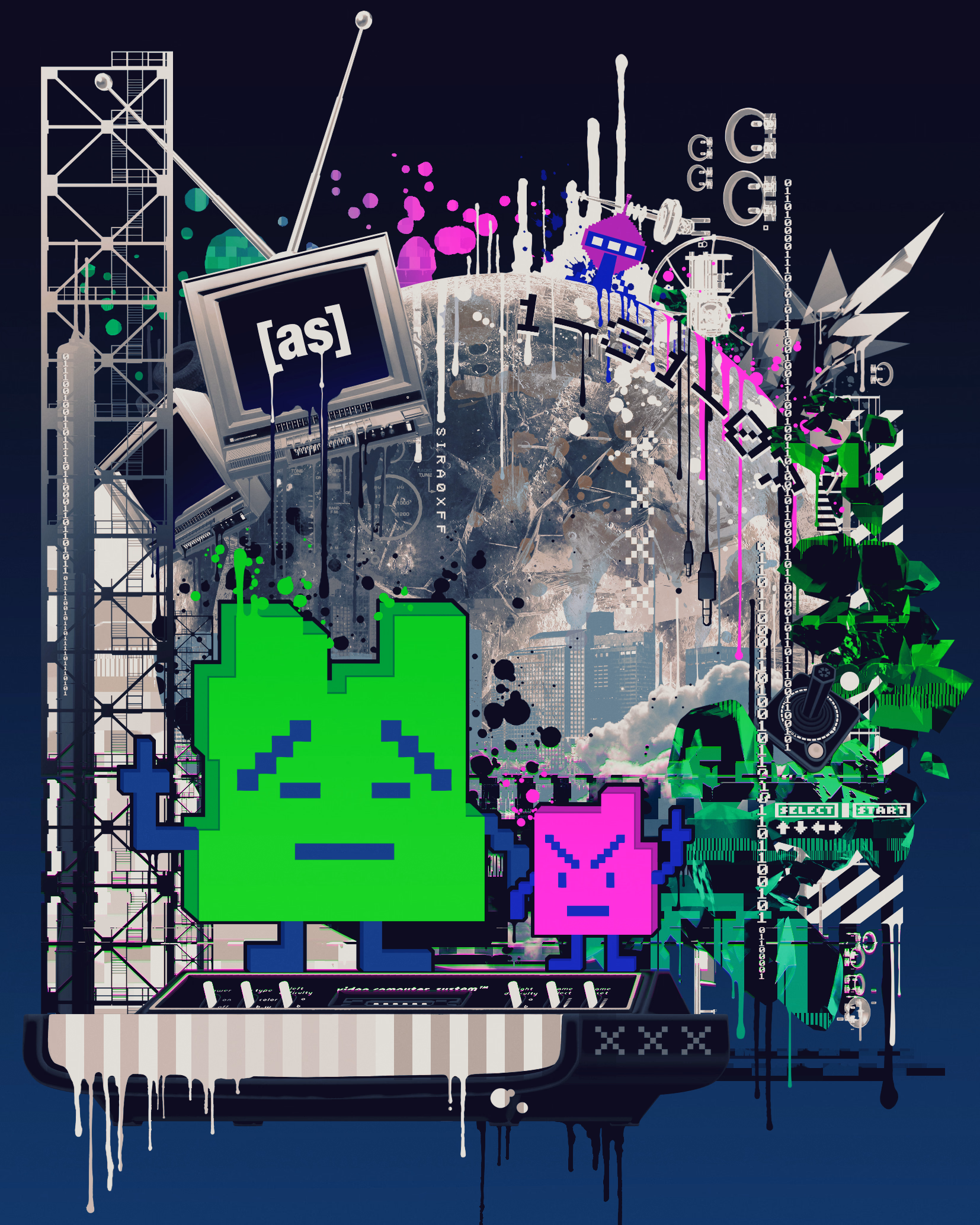 the mooninites from aqua teen hunger force fanart - art by sira0xff